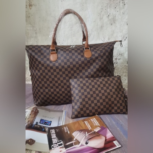 Checkered Two-Piece Bag Set - Picture 2 of 6